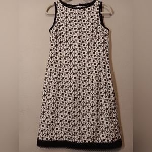 NWT Sara Campbell Drwss Sleeveless Sz6 Women Black/White Round Neck Party